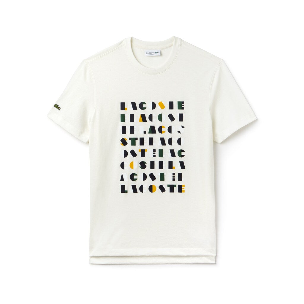 Crew Neck 3D Lettering Cotton Jersey T-shirt | Lacoste Mens