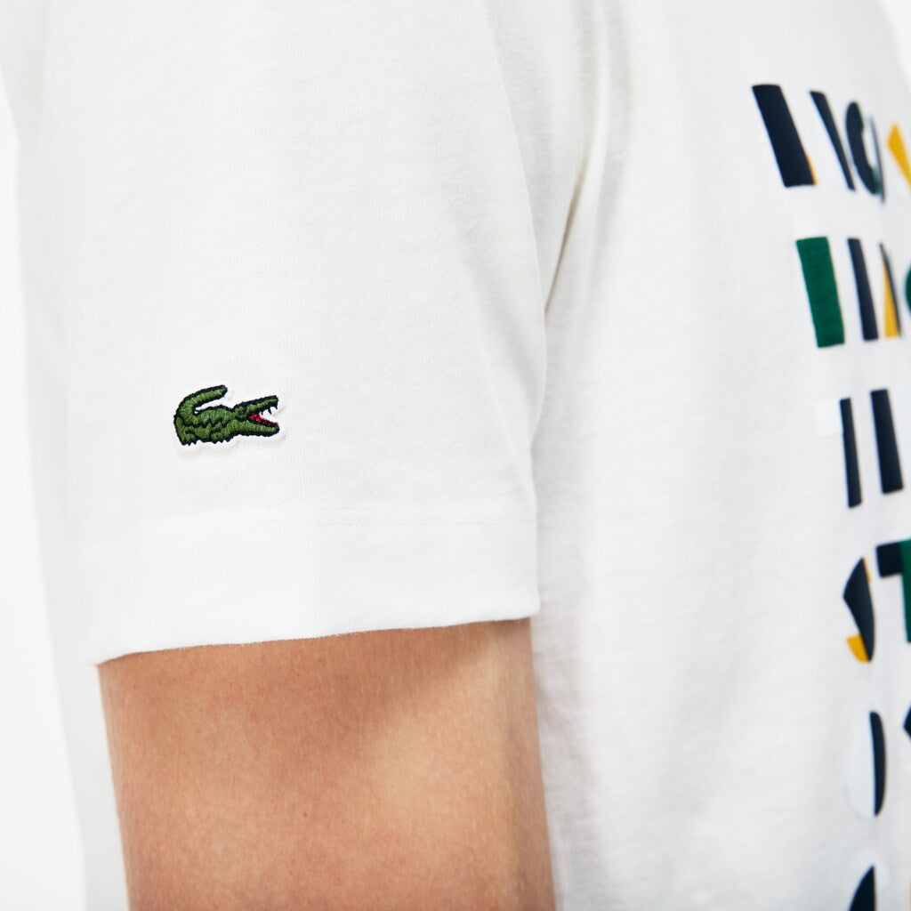Crew Neck 3D Lettering Cotton Jersey T-shirt | Lacoste Mens