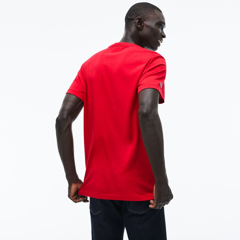 Crew Neck 3D Lettering Cotton Jersey T-shirt | Lacoste Mens