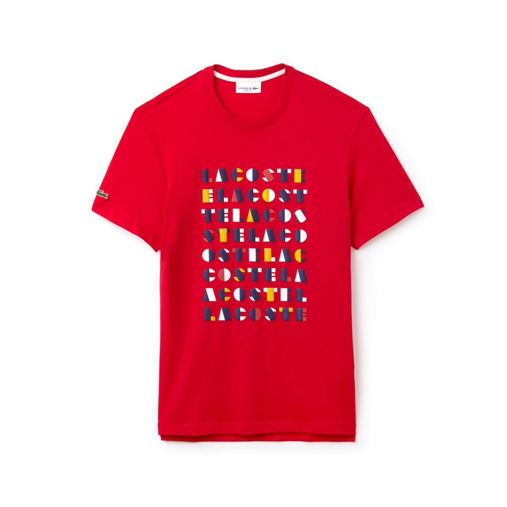 Crew Neck 3D Lettering Cotton Jersey T-shirt | Lacoste Mens