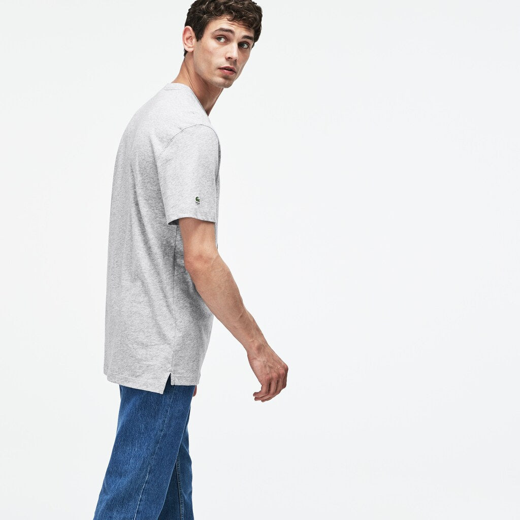 Crew Neck 3D Lettering Cotton Jersey T-shirt | Lacoste Mens