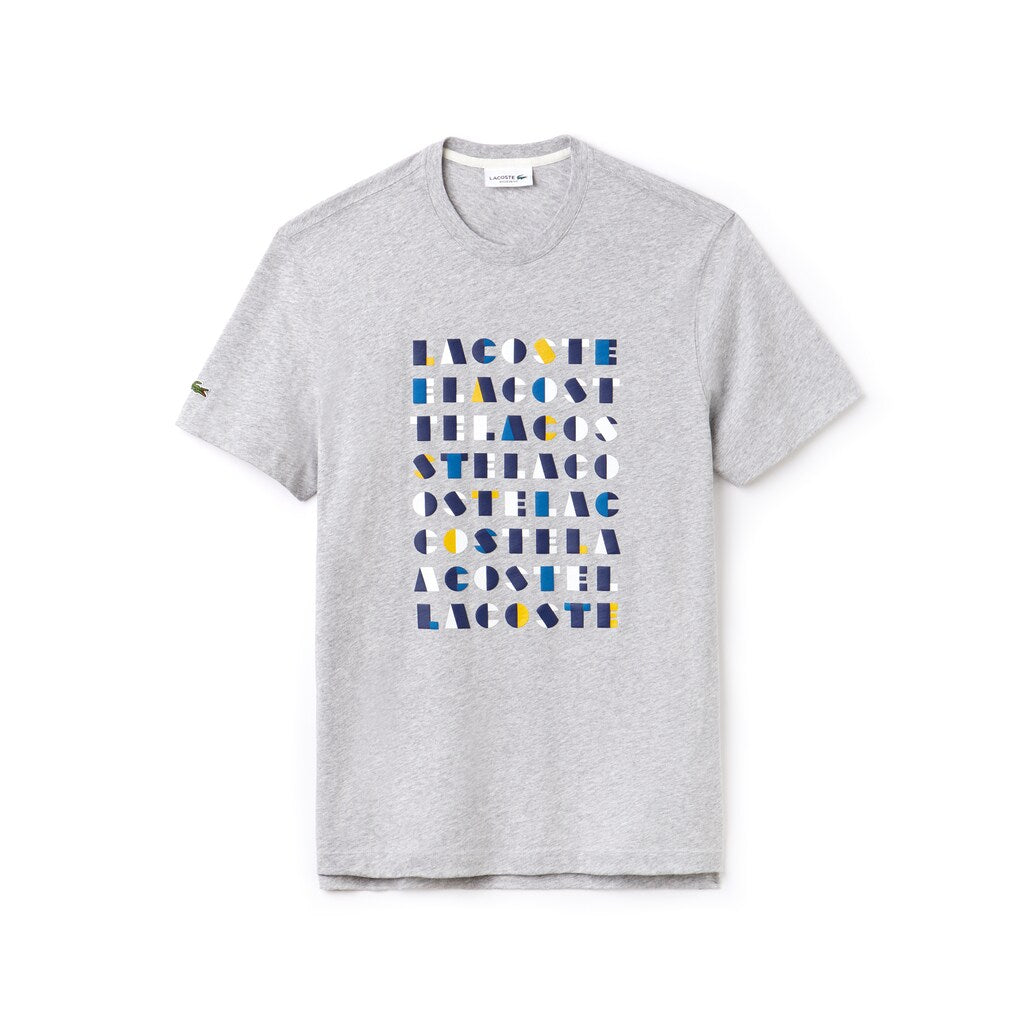 Crew Neck 3D Lettering Cotton Jersey T-shirt | Lacoste Mens