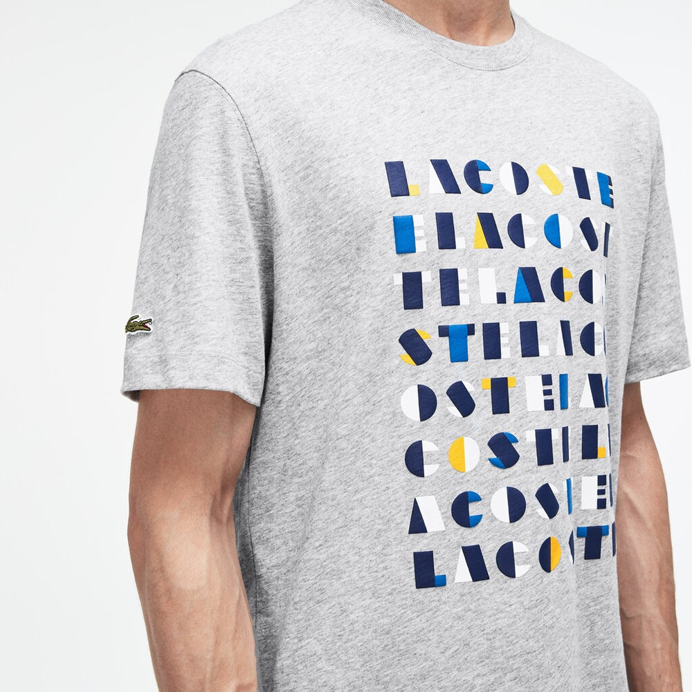 Crew Neck 3D Lettering Cotton Jersey T-shirt | Lacoste Mens