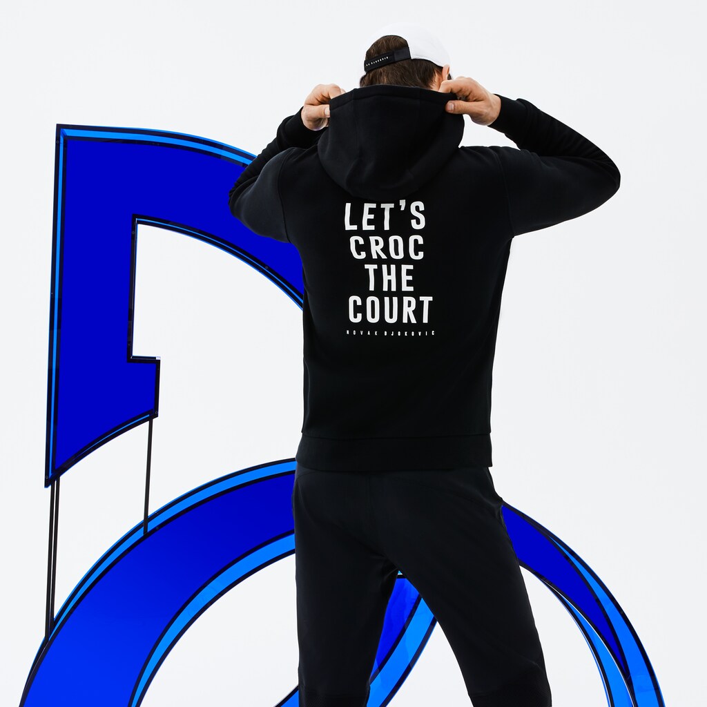 SPORT Novak Djokovic Technical Fleece Hooded Zip Sweatshirt | Lacoste Mens