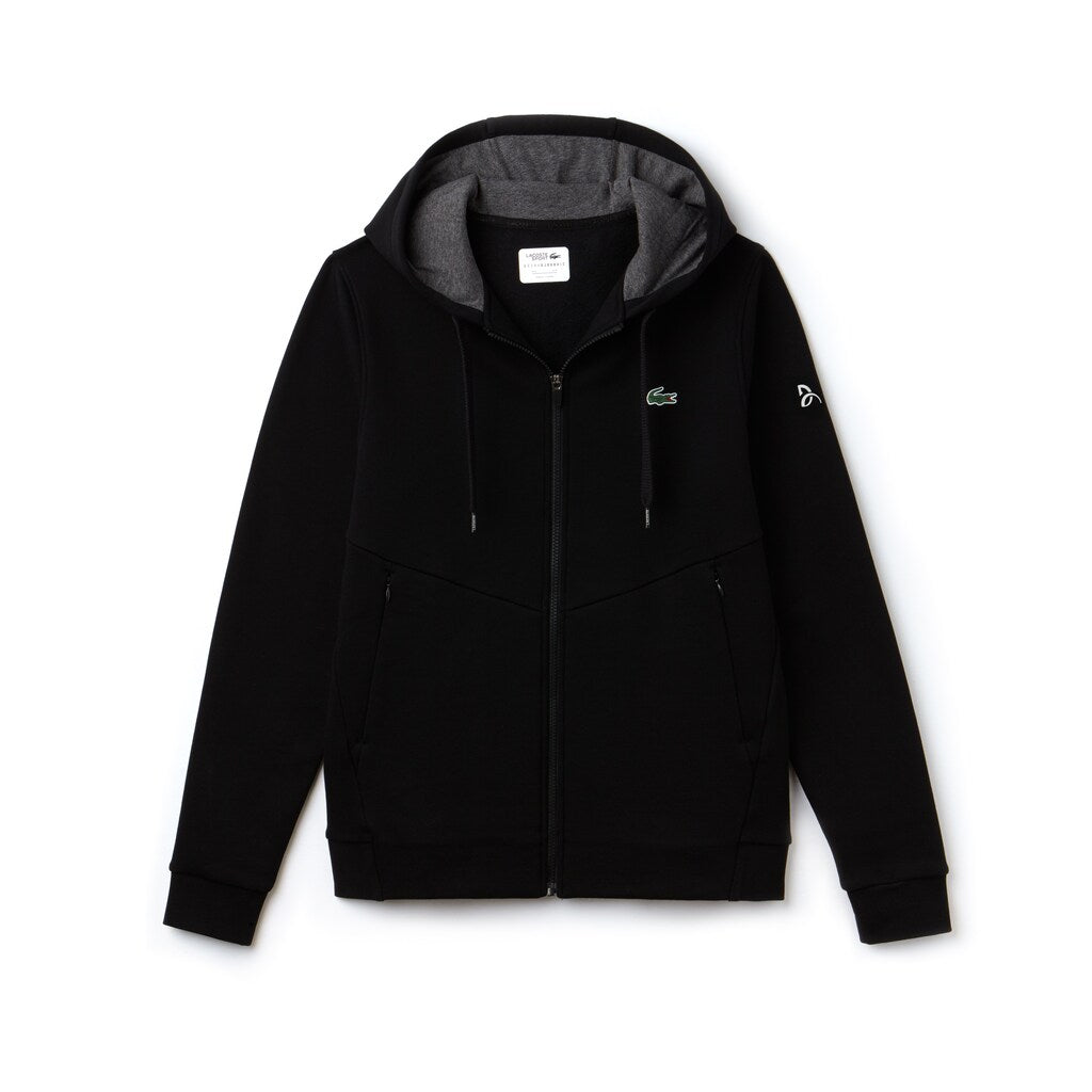 SPORT Novak Djokovic Technical Fleece Hooded Zip Sweatshirt | Lacoste Mens