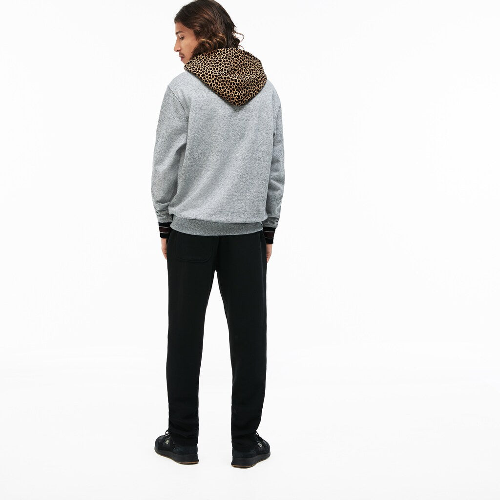 LIVE Leopard Print Hood Fleece Sweatshirt | Lacoste Mens