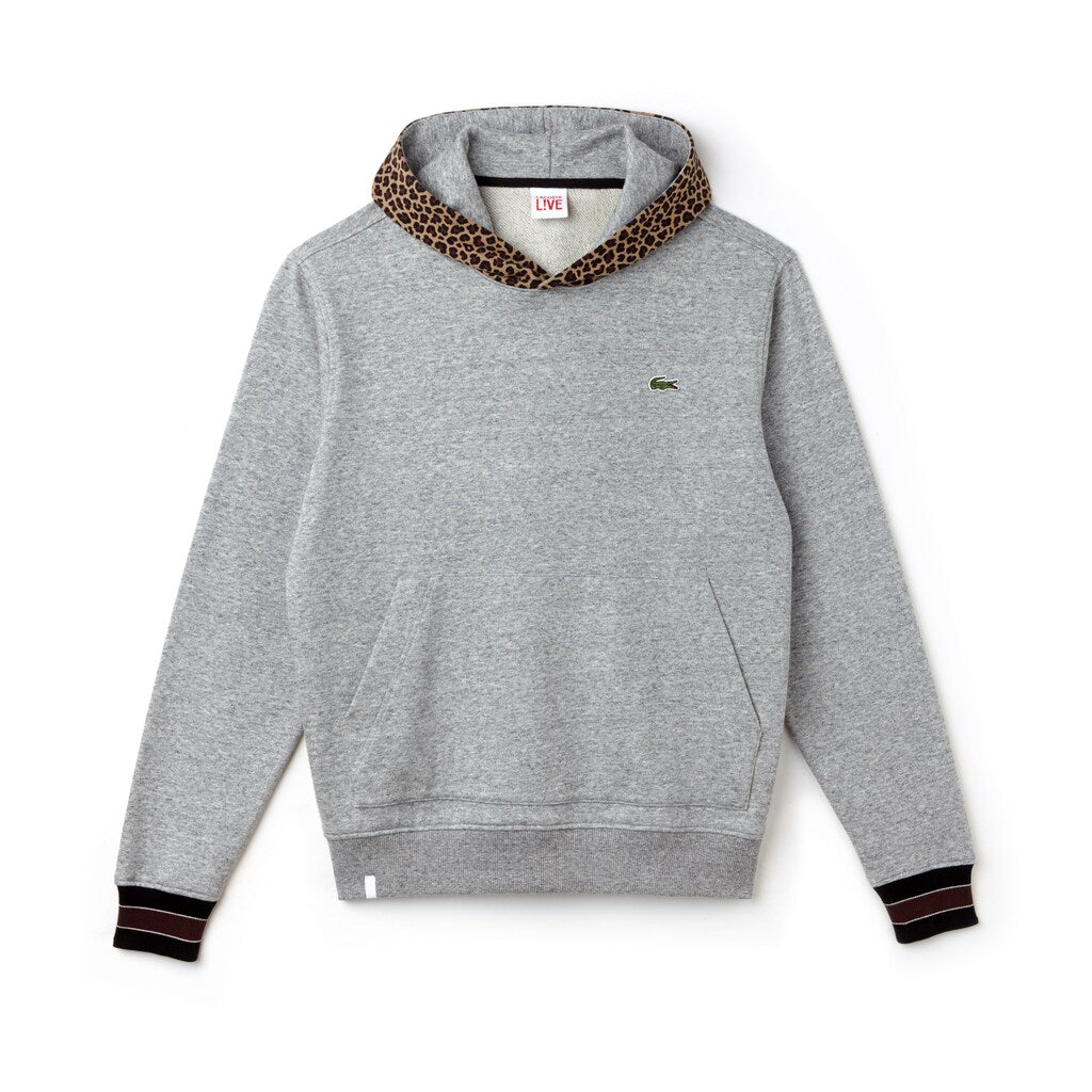 LIVE Leopard Print Hood Fleece Sweatshirt | Lacoste Mens