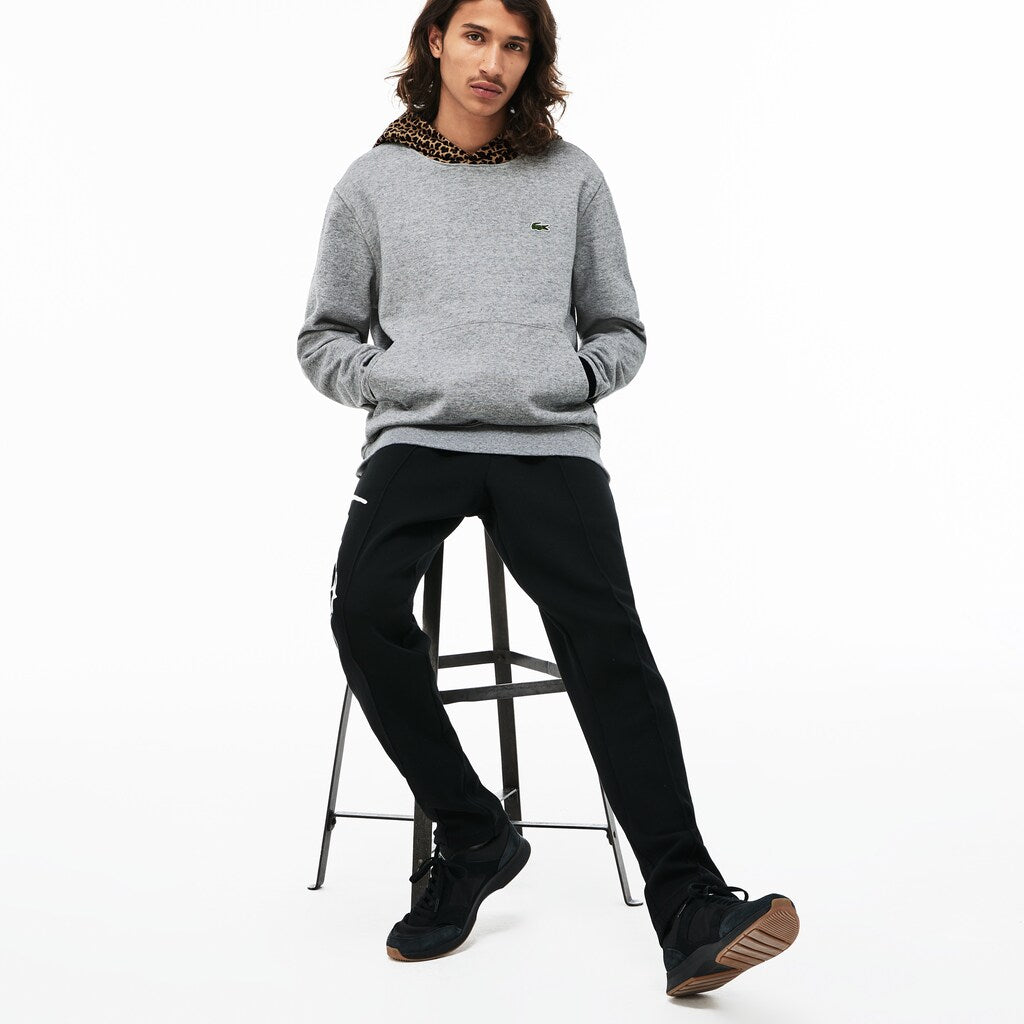 LIVE Leopard Print Hood Fleece Sweatshirt | Lacoste Mens