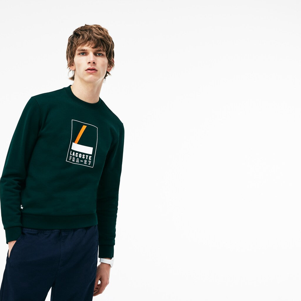 Crew Neck Print Fleece Sweatshirt | Lacoste Mens