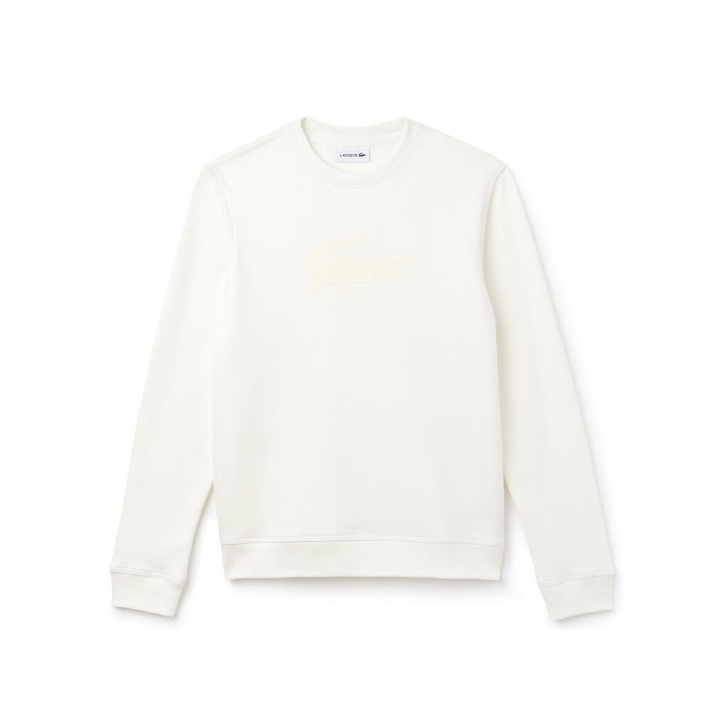 Crew Neck Felt Crocodile Fleece Sweatshirt | Lacoste Mens