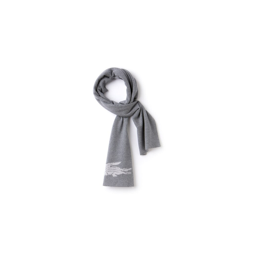 Jacquard Crocodile Wool Scarf | Lacoste Mens