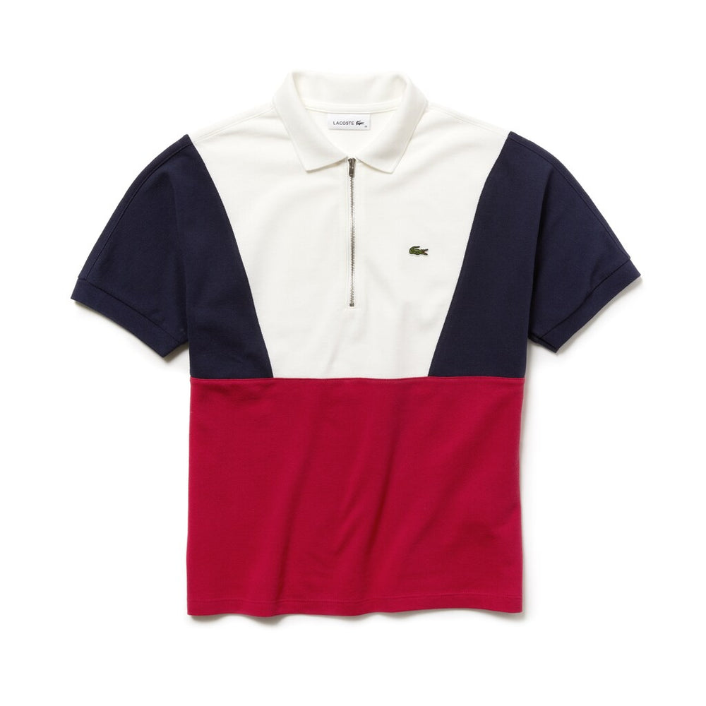 Wo  Zip Neck Colorblock Terrycloth Piqué Polo | Lacoste Womens
