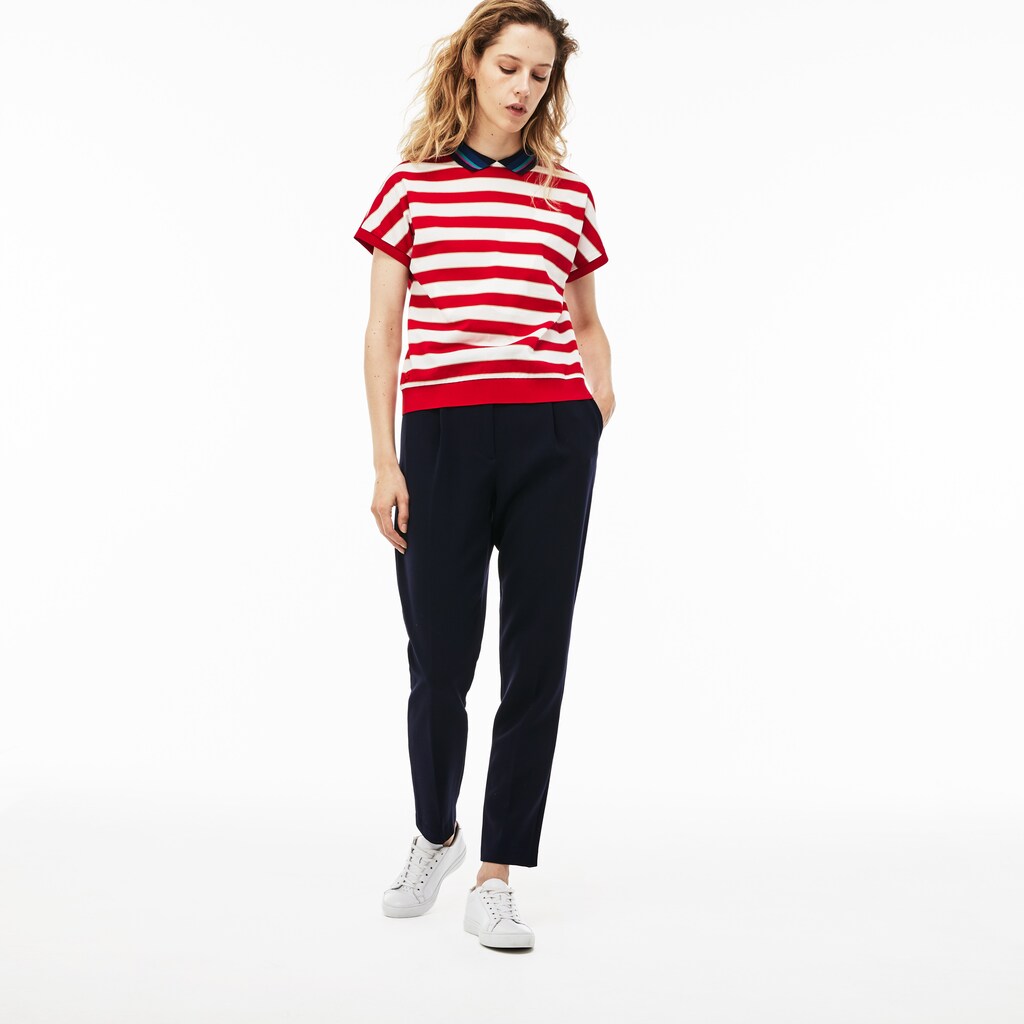 Wo  Back Button Colorblock Striped Piqué Polo | Lacoste Womens
