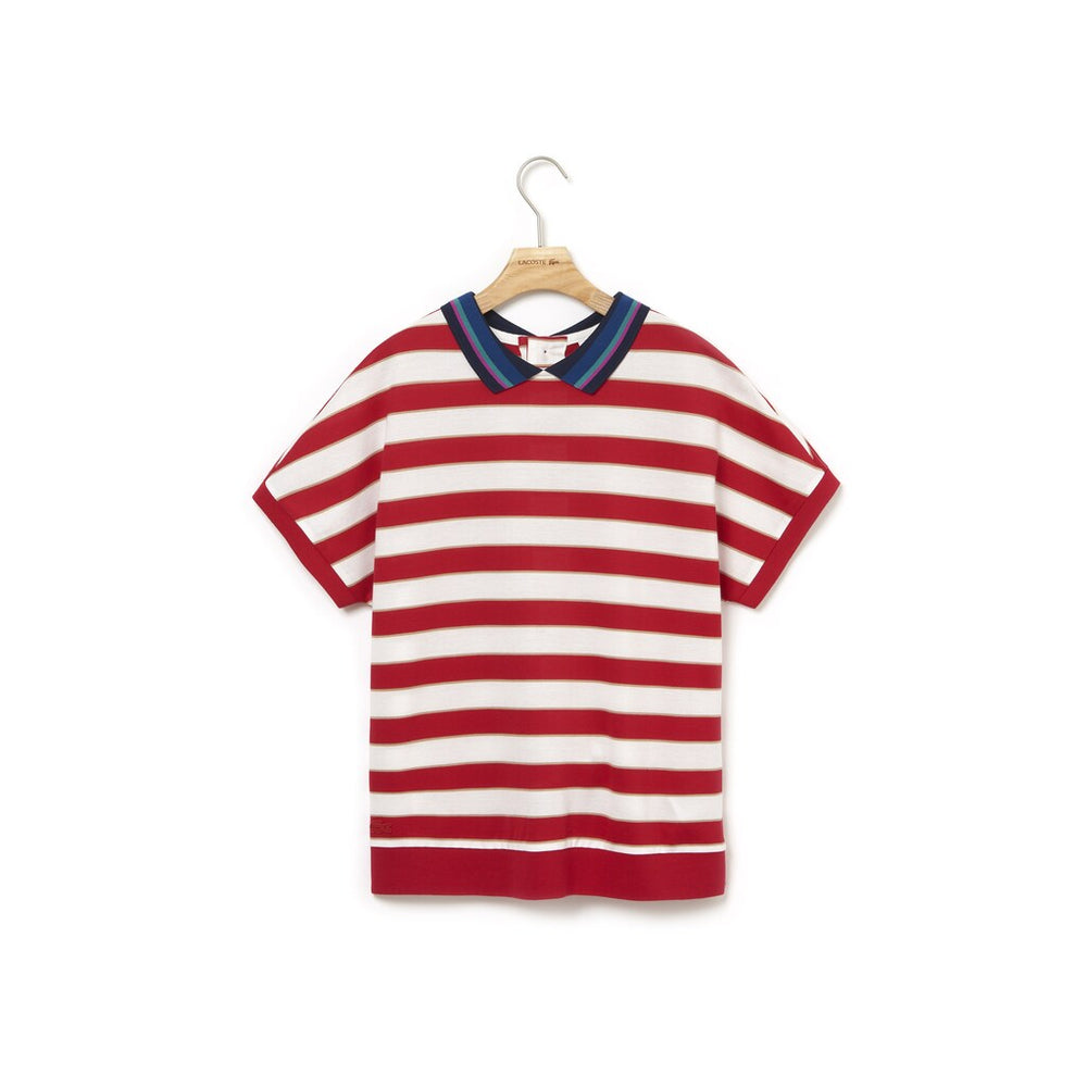 Wo  Back Button Colorblock Striped Piqué Polo | Lacoste Womens