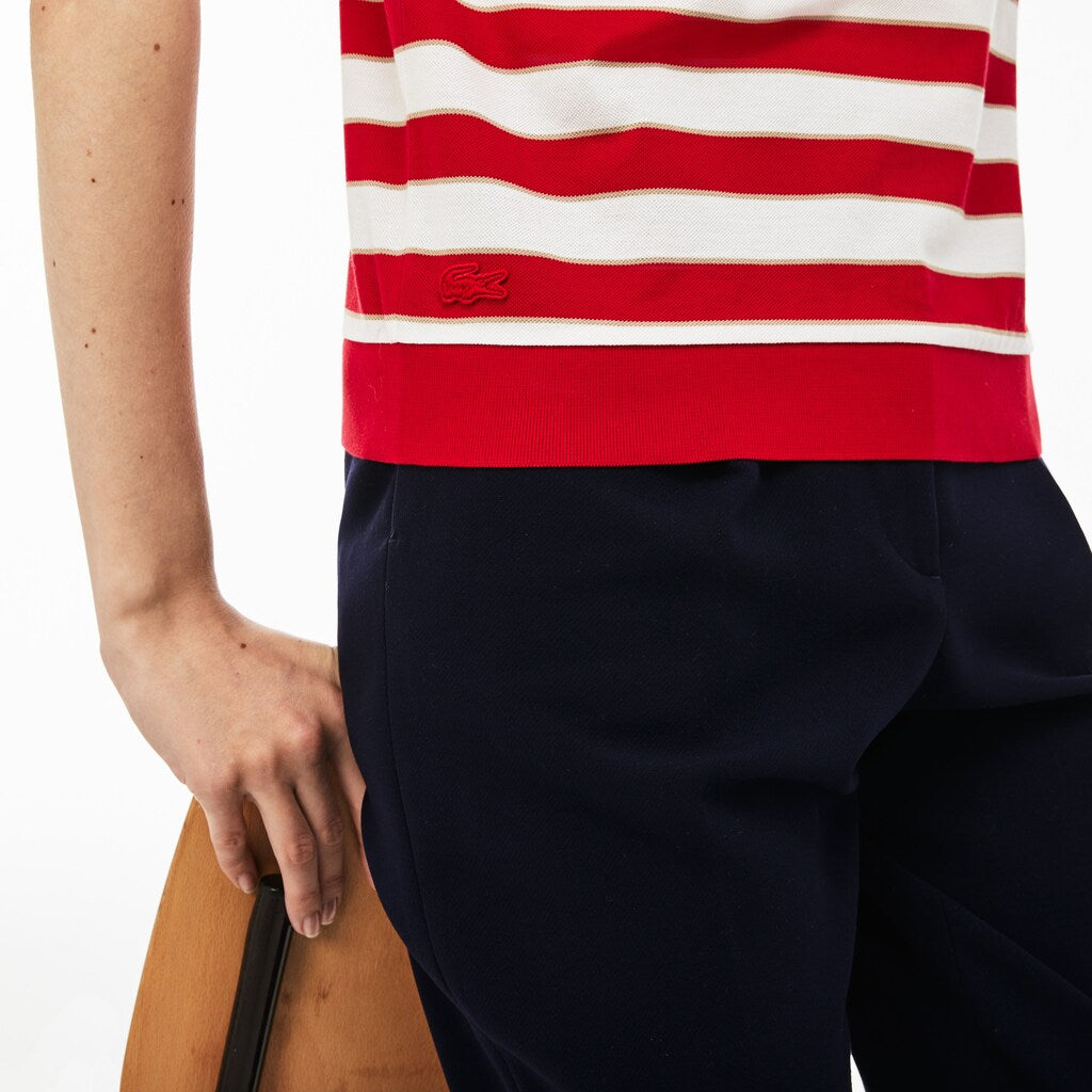 Wo  Back Button Colorblock Striped Piqué Polo | Lacoste Womens