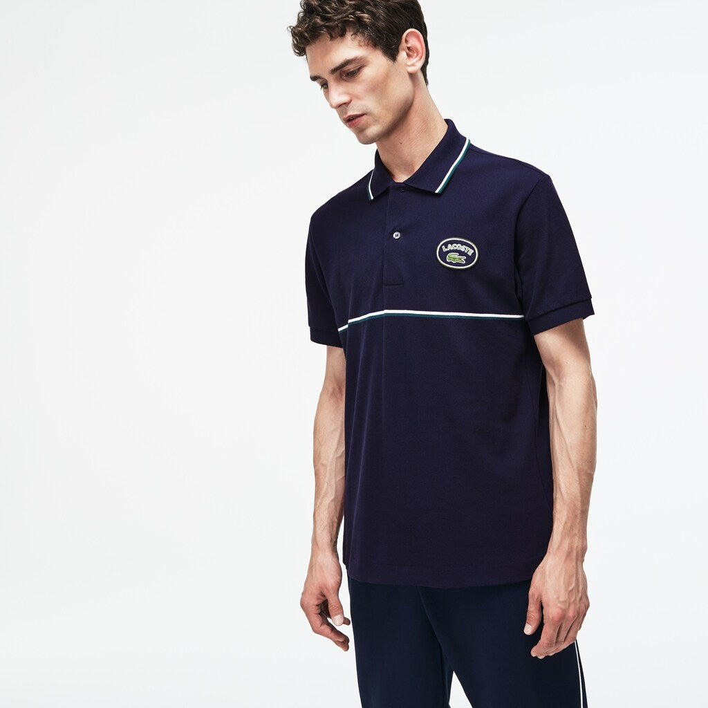 Regular Fit Striped Accents Petit Piqué Polo | Lacoste Mens