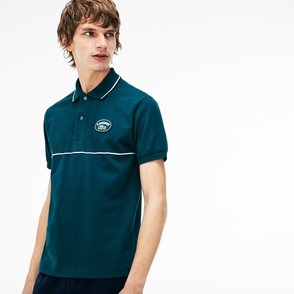Regular Fit Striped Accents Petit Piqué Polo | Lacoste Mens