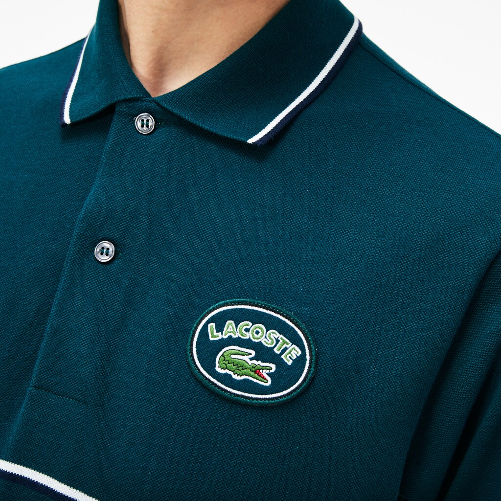 Regular Fit Striped Accents Petit Piqué Polo | Lacoste Mens