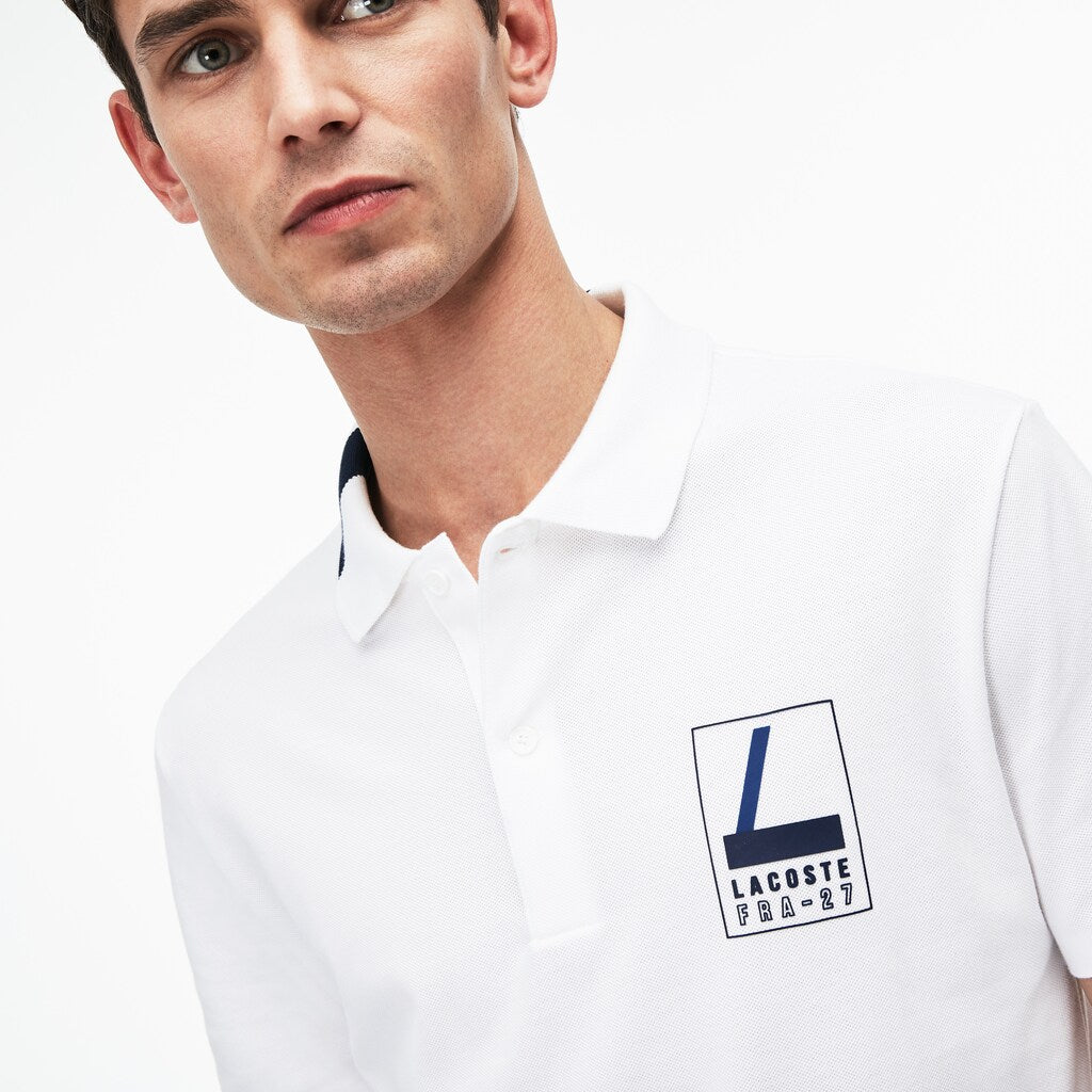 Slim Fit Lettering Stretch Mini Piqué Polo | Lacoste Mens