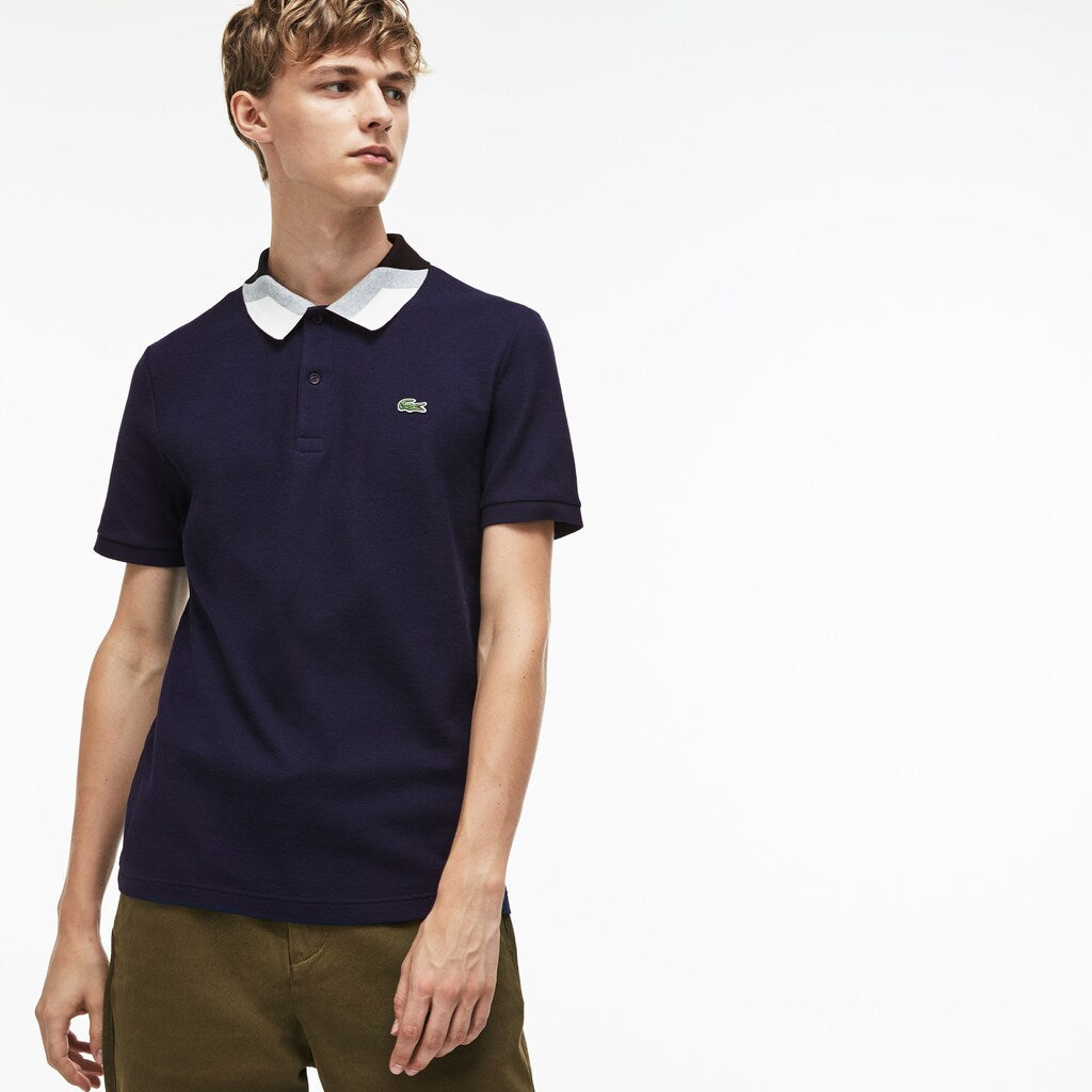 Lacoste Slim Fit Colourblock Striped Knop Piqué Polo Shirt | Lacoste Mens