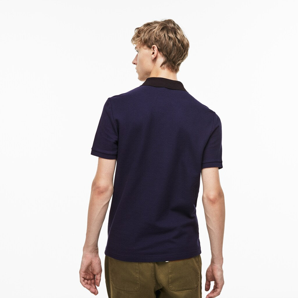Lacoste Slim Fit Colourblock Striped Knop Piqué Polo Shirt | Lacoste Mens