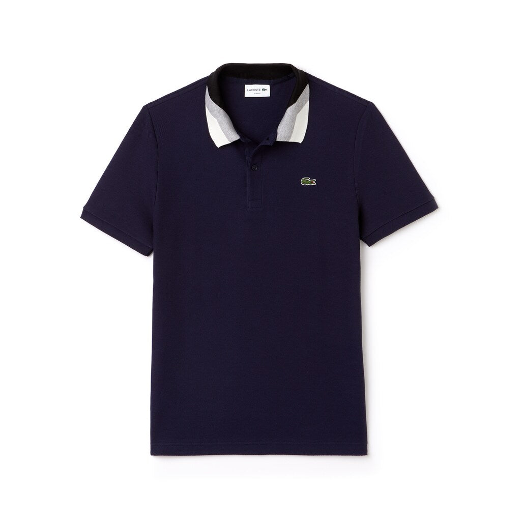 Lacoste Slim Fit Colourblock Striped Knop Piqué Polo Shirt | Lacoste Mens