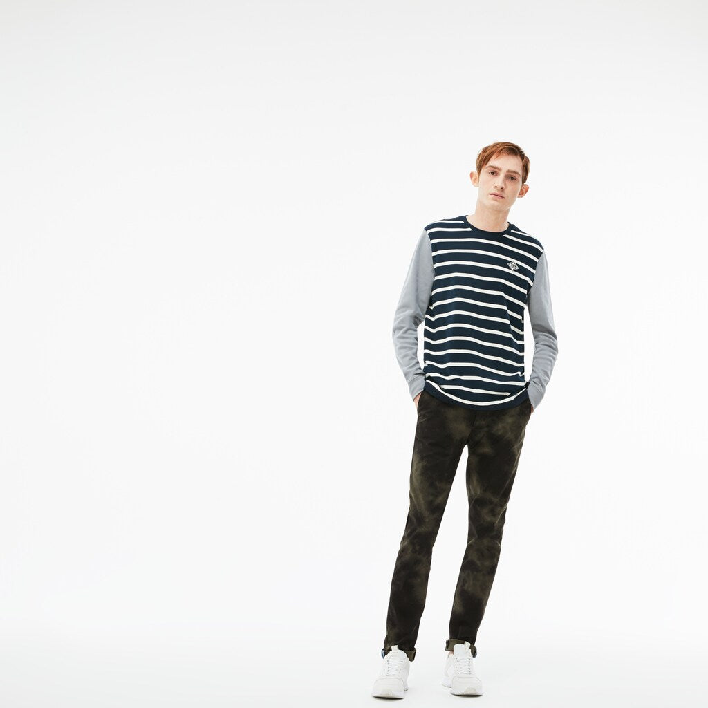 LIVE Print Stretch Cotton Twill Chino Pants | Lacoste Mens