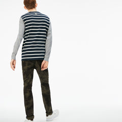 LIVE Print Stretch Cotton Twill Chino Pants | Lacoste Mens