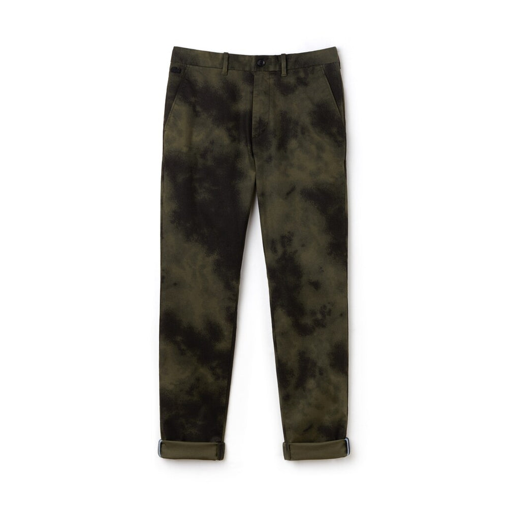 LIVE Print Stretch Cotton Twill Chino Pants | Lacoste Mens