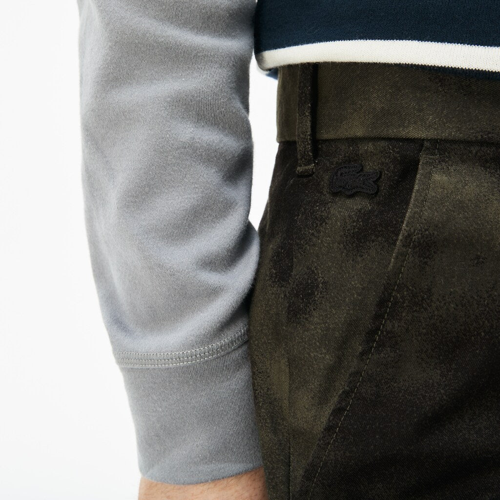 LIVE Print Stretch Cotton Twill Chino Pants | Lacoste Mens