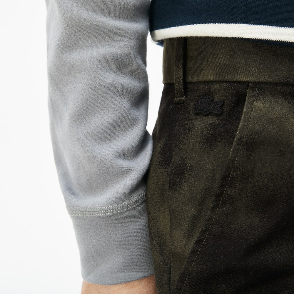 LIVE Print Stretch Cotton Twill Chino Pants | Lacoste Mens