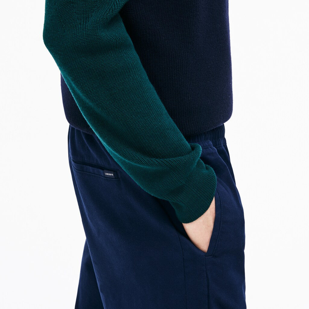 Slim Fit Elasticized Cotton Twill Chino Pants | Lacoste Mens