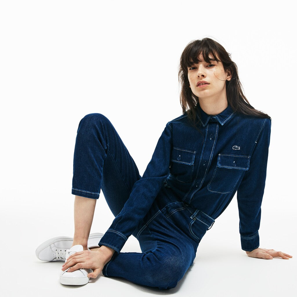 Wo  Regular Fit Stretch Cotton Denim Carrot Pants | Lacoste Womens