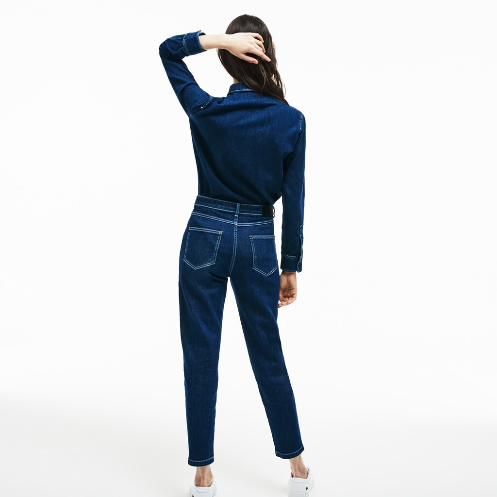 Wo  Regular Fit Stretch Cotton Denim Carrot Pants | Lacoste Womens