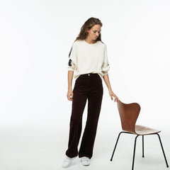 Wo  Boxy Fit Striped Cotton Velour Pants | Lacoste Womens