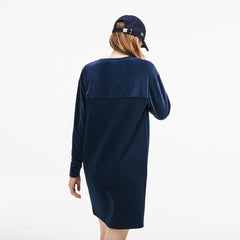 Wo  Bimaterial Velour and Terrycloth Jersey Sweatshirt Dress | Lacoste Womens