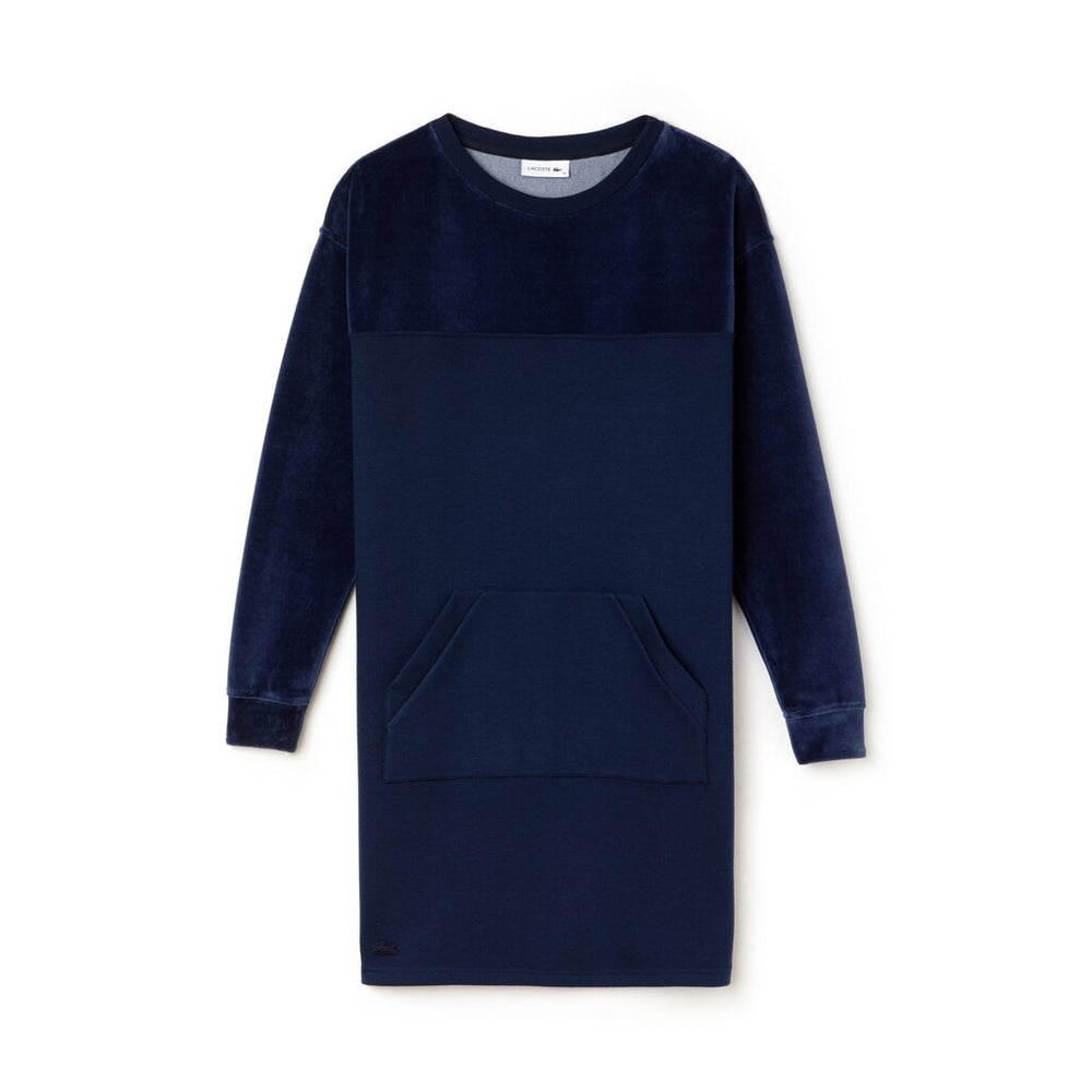Wo  Bimaterial Velour and Terrycloth Jersey Sweatshirt Dress | Lacoste Womens