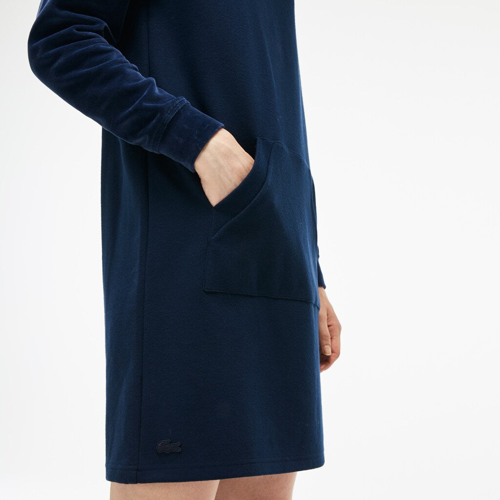 Wo  Bimaterial Velour and Terrycloth Jersey Sweatshirt Dress | Lacoste Womens