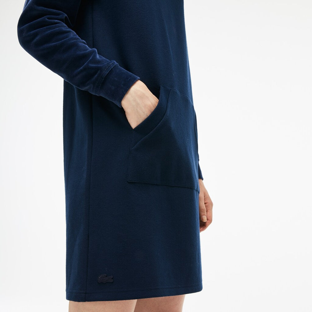 Wo  Bimaterial Velour and Terrycloth Jersey Sweatshirt Dress | Lacoste Womens