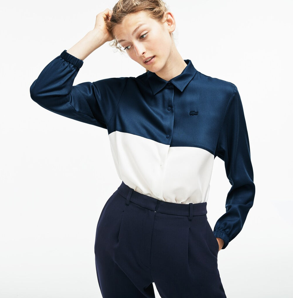 Wo  Regular Fit Bicolor Flowing Piqué Shirt | Lacoste Womens
