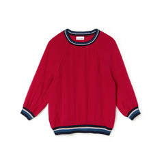 Wo  Contrast Accents Silk Crepe Top | Lacoste Womens