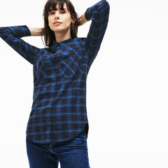 Wo  Slim Fit Stretch Check Cotton Canvas Shirt | Lacoste Womens