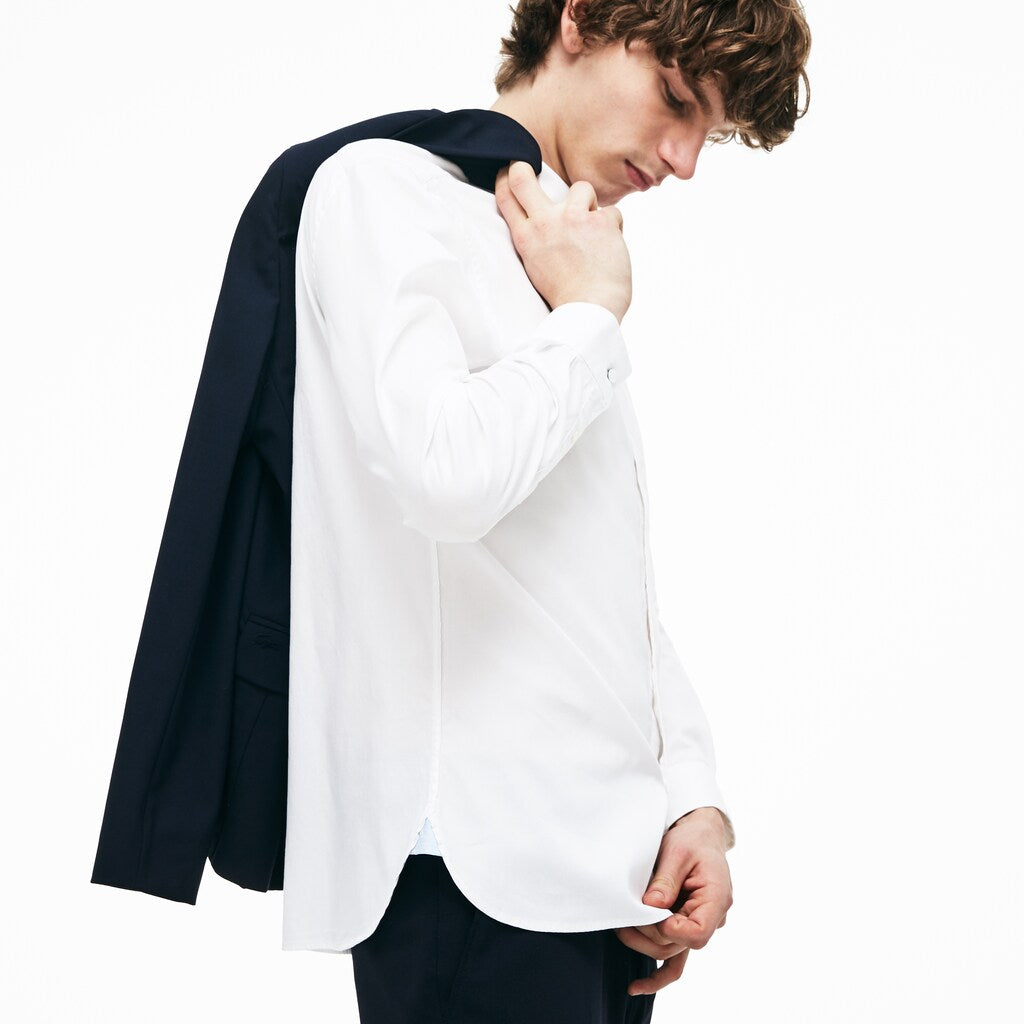 Slim Fit Stretch Cotton Pinpoint Shirt | Lacoste Mens