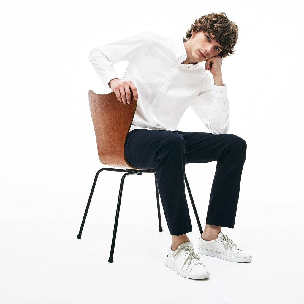 Slim Fit Stretch Cotton Pinpoint Shirt | Lacoste Mens