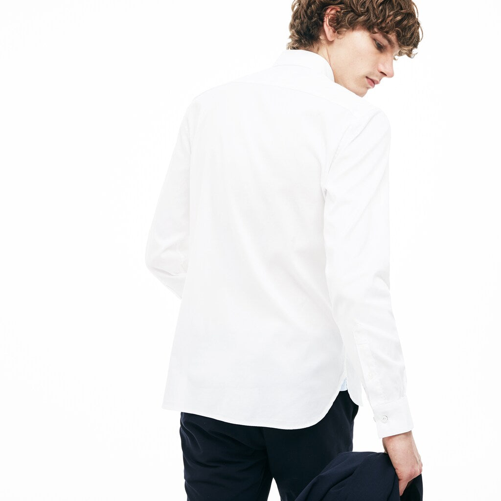 Slim Fit Stretch Cotton Pinpoint Shirt | Lacoste Mens