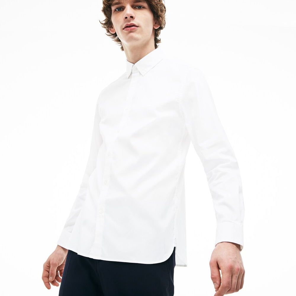 Slim Fit Stretch Cotton Pinpoint Shirt | Lacoste Mens
