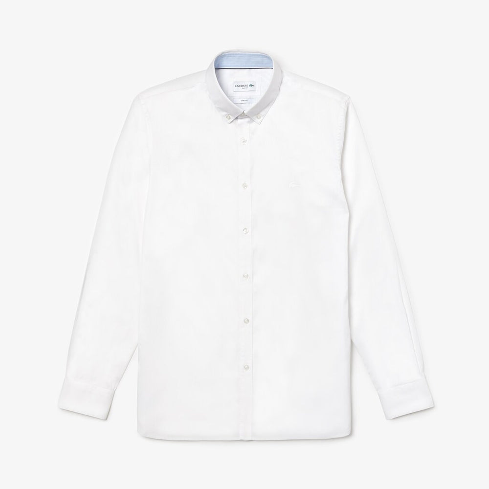 Slim Fit Stretch Cotton Pinpoint Shirt | Lacoste Mens