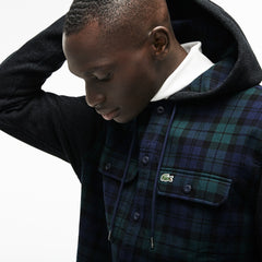 Regular Fit Hooded Check Cotton Flannel Shirt | Lacoste Mens