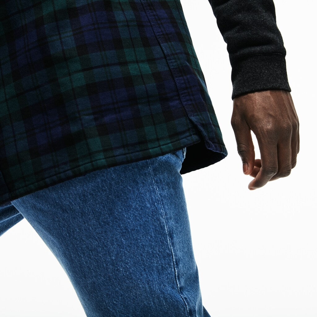 Regular Fit Hooded Check Cotton Flannel Shirt | Lacoste Mens