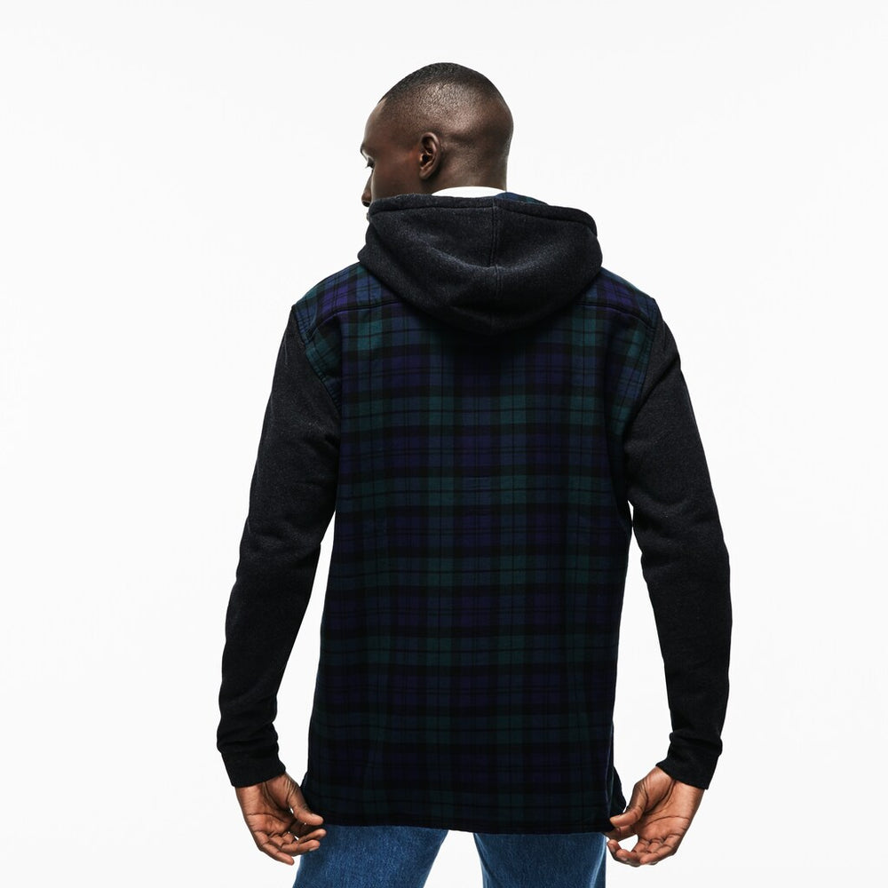 Regular Fit Hooded Check Cotton Flannel Shirt | Lacoste Mens